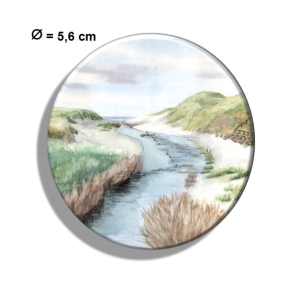 Kühlschrankmagnet m. Flaschenöffner  Aquarell Maritim Kunst Druck Kunstdruck Dünen Dänemark Nordsee Düne Meer Henne Strand Molle Fluss